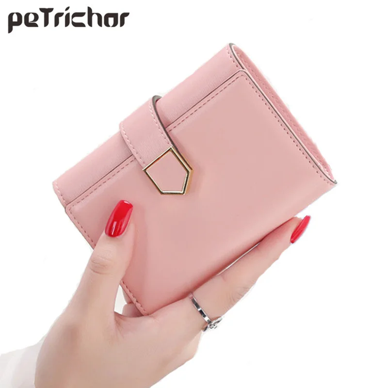 

Однотонный женский короткий кошелек на застежке, модные стильные кожаные маленькие Роскошные брендовые дизайнерские женские кошельки и кошельки, маленькая сумка с держателем для карт