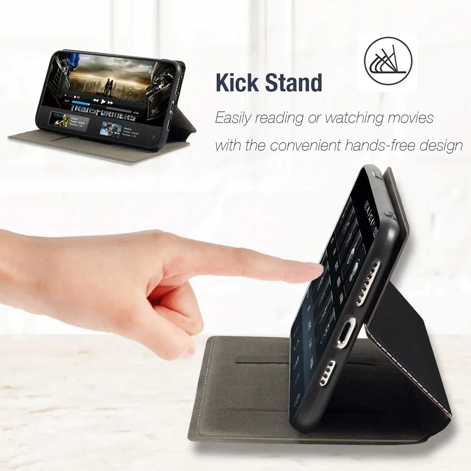 Модный разноцветный кожаный флип-чехол с магнитной застежкой и отделением для