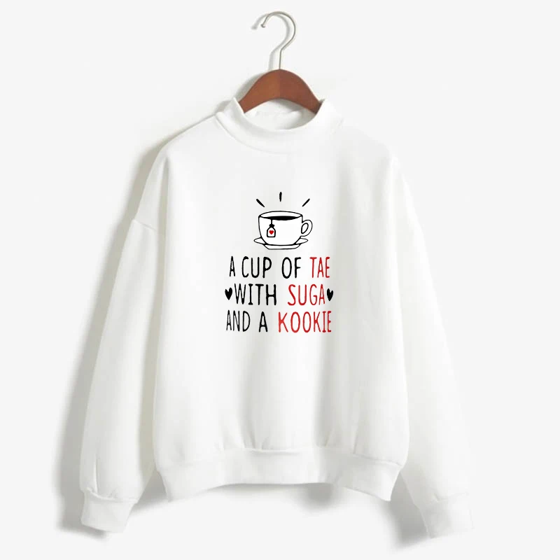 

2019 Unisex hoody kpop sweatshirt a cup of tae with suga and a kookie hoody sweatshirt for casual harajuku kpop hoody top