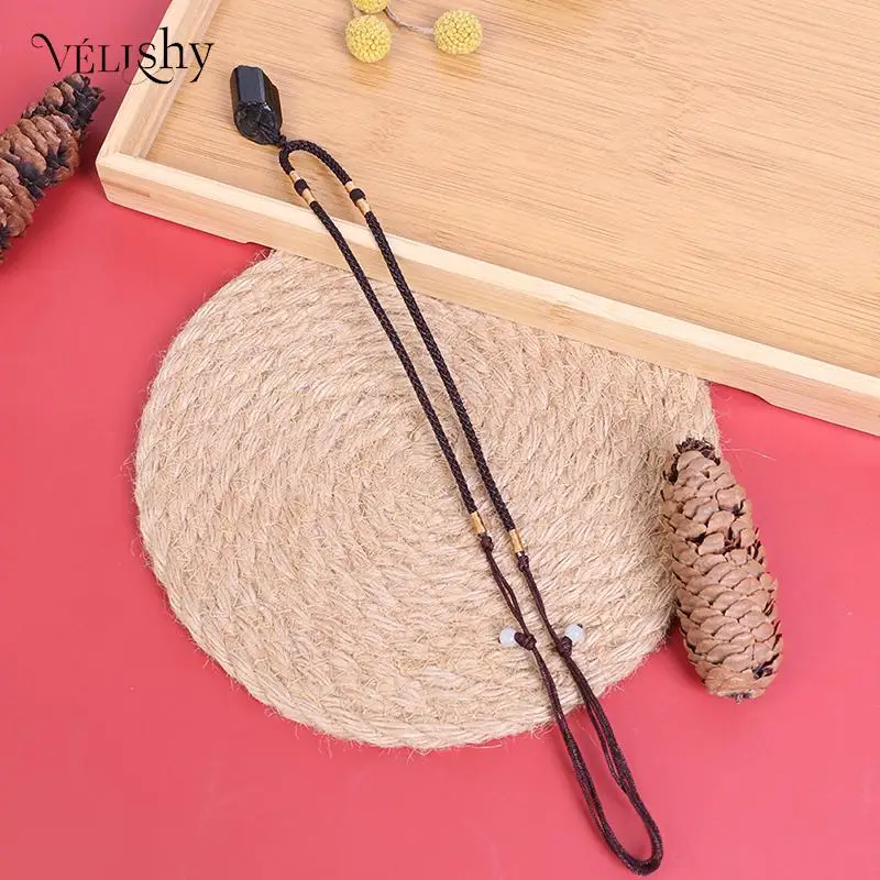 Ожерелье из натурального черного турмалина подвеска оригинальный образец руды