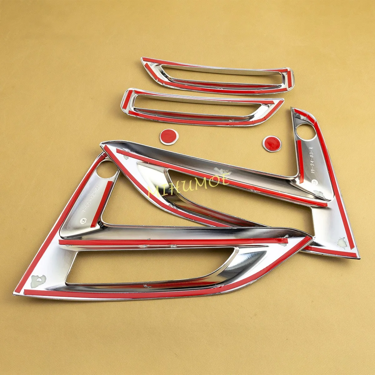 Глянцевый хромированный Передний + задний нижний бампер противотуманный фонарь