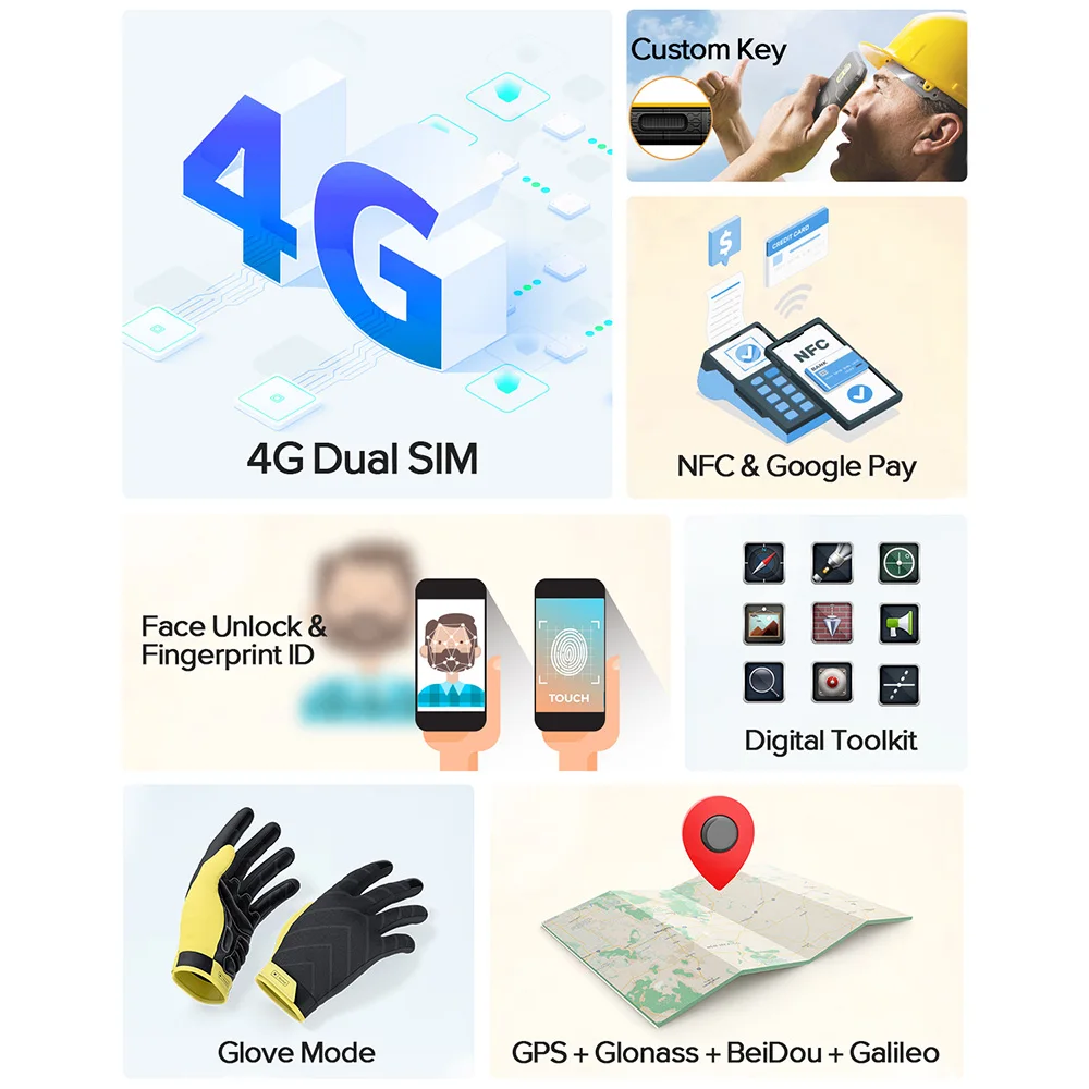 Ulefone Armor X7 Pro Android12 Rugged Phone 4GB RAM Smartphone Waterproof Mobile Phone Cell Phone ip68 NFC 4G LTE  2.4G/5G WLAN