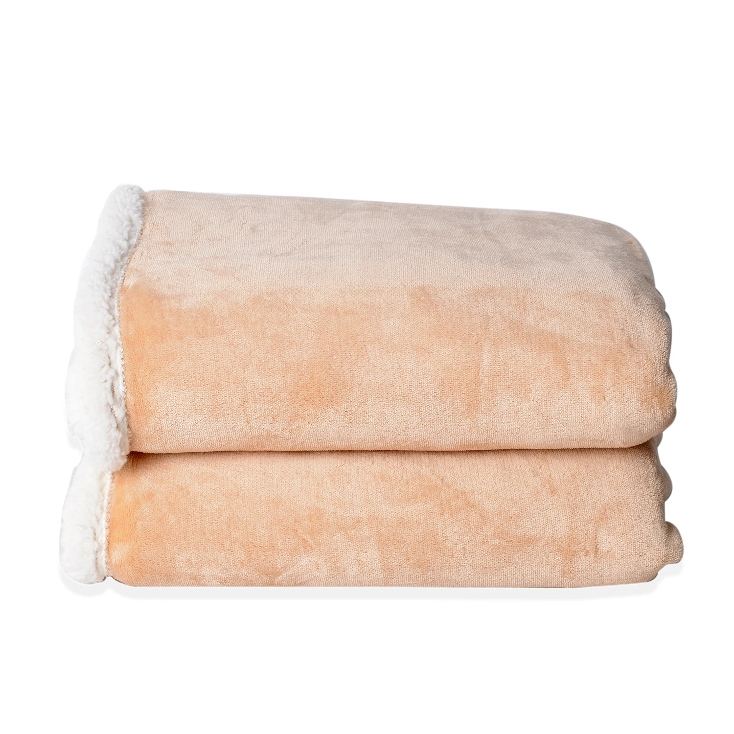 

Women Beige Velvet-Soft Flannel Reversible Throw Blanket 78 X 59"