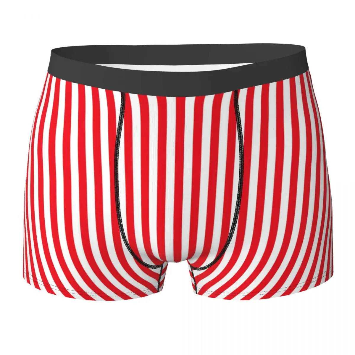 Candy Striped Underwear Red And White Men Panties Printing Funny Boxershorts High Quality Shorts Briefs Large Size