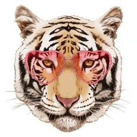 iron on pattern tiger head heat tranfer patches for clothing accessories diy stickers for clothes patch animal free shipping