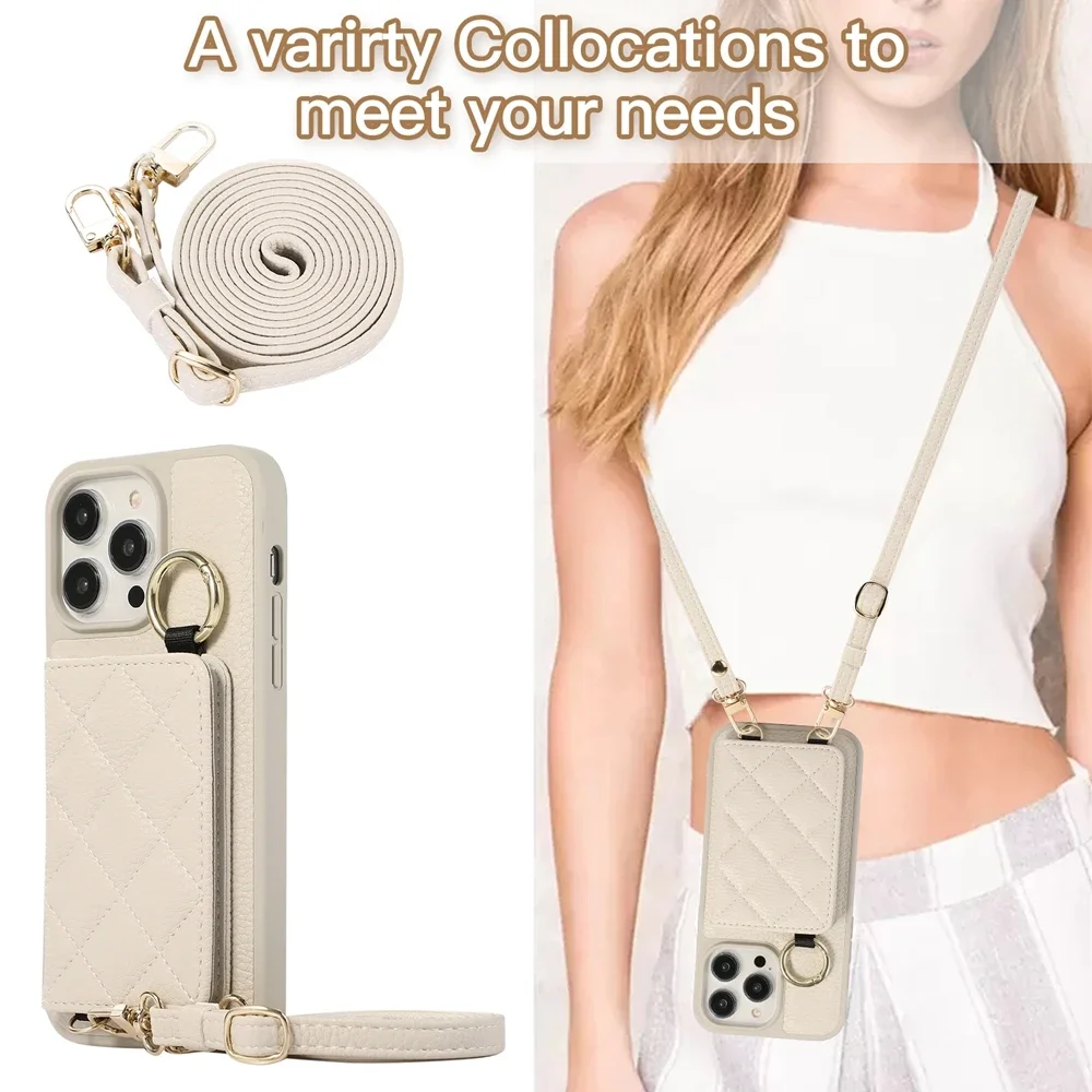 Кожаный чехол-кошелек для телефона Iphone 16 15 14 Plus 13 12 11 Pro Max зеркальный держатель