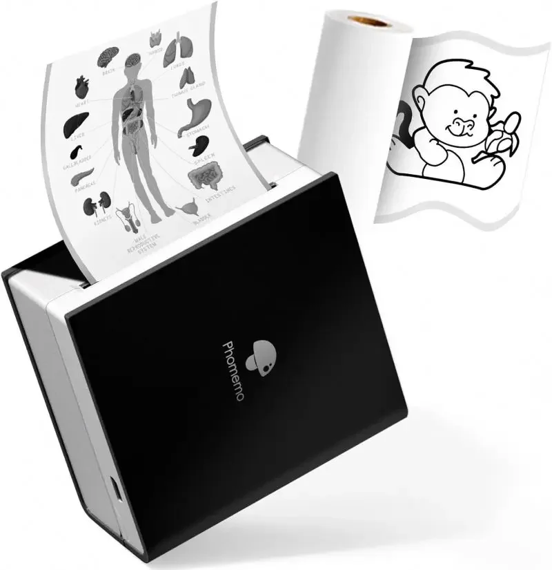 Беспроводной маленький принтер Phomemo мини-принтер M02 термопортативный