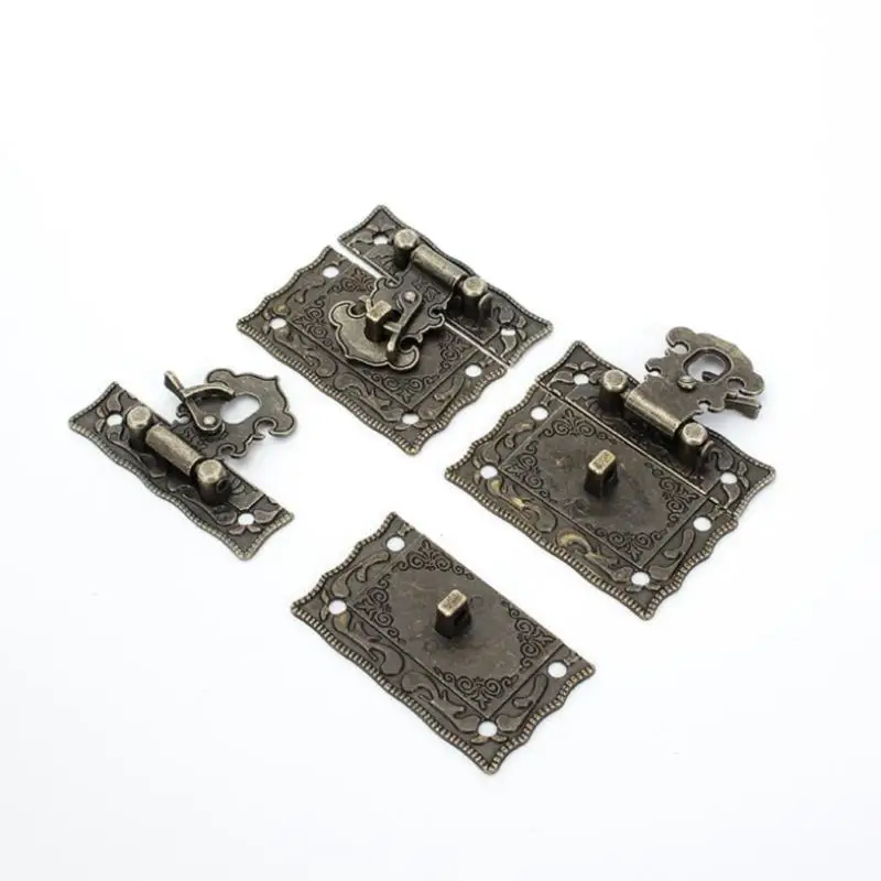 1 шт. защелка застежка + петли с винтом шкаф для чемодана античная бронза