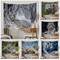 white tiger anime tapestry indian buddha wall decoration witchcraft bohemian hippie decor blanket