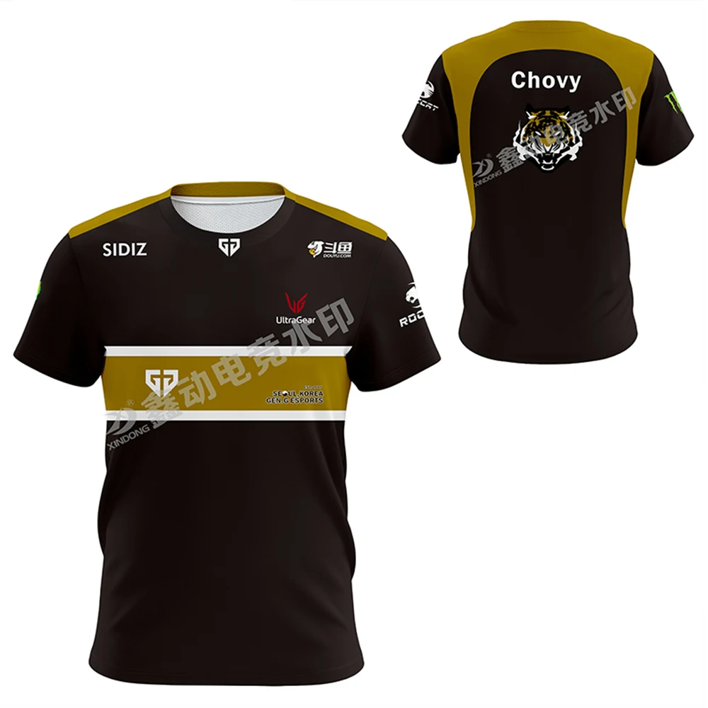 2022 GENG Jersey LOL LCK Chovy Peanut Ruler Lehends Doran Custom Name Black Tee Shirts Print E-Sport Uniform Women Men Clothing