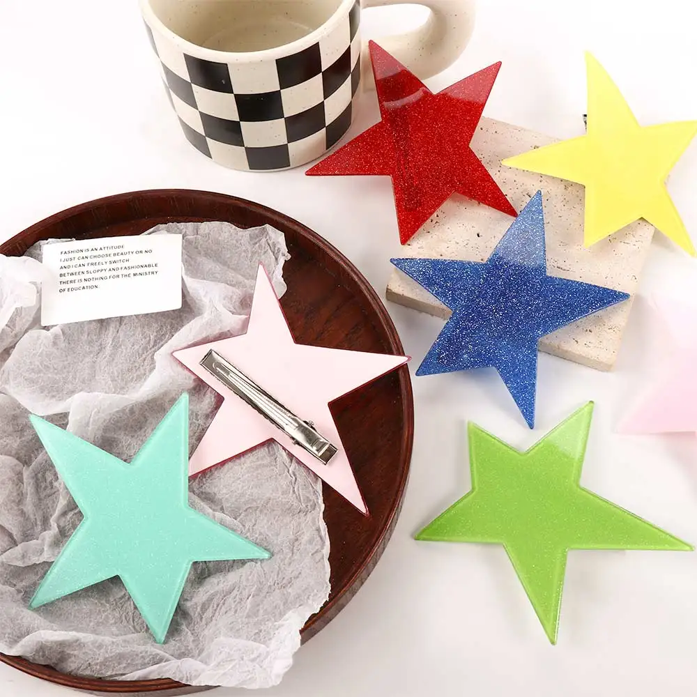 

Женская заколка для волос со звездами, Милая блестящая заколка для волос неправильной формы, креативные милые аксессуары для укладки волос ...