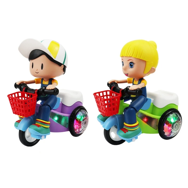 

Boys Electric Motorbike Stunt Toy 360°Rotating Universal Wheel Toddler Toy Car P31B
