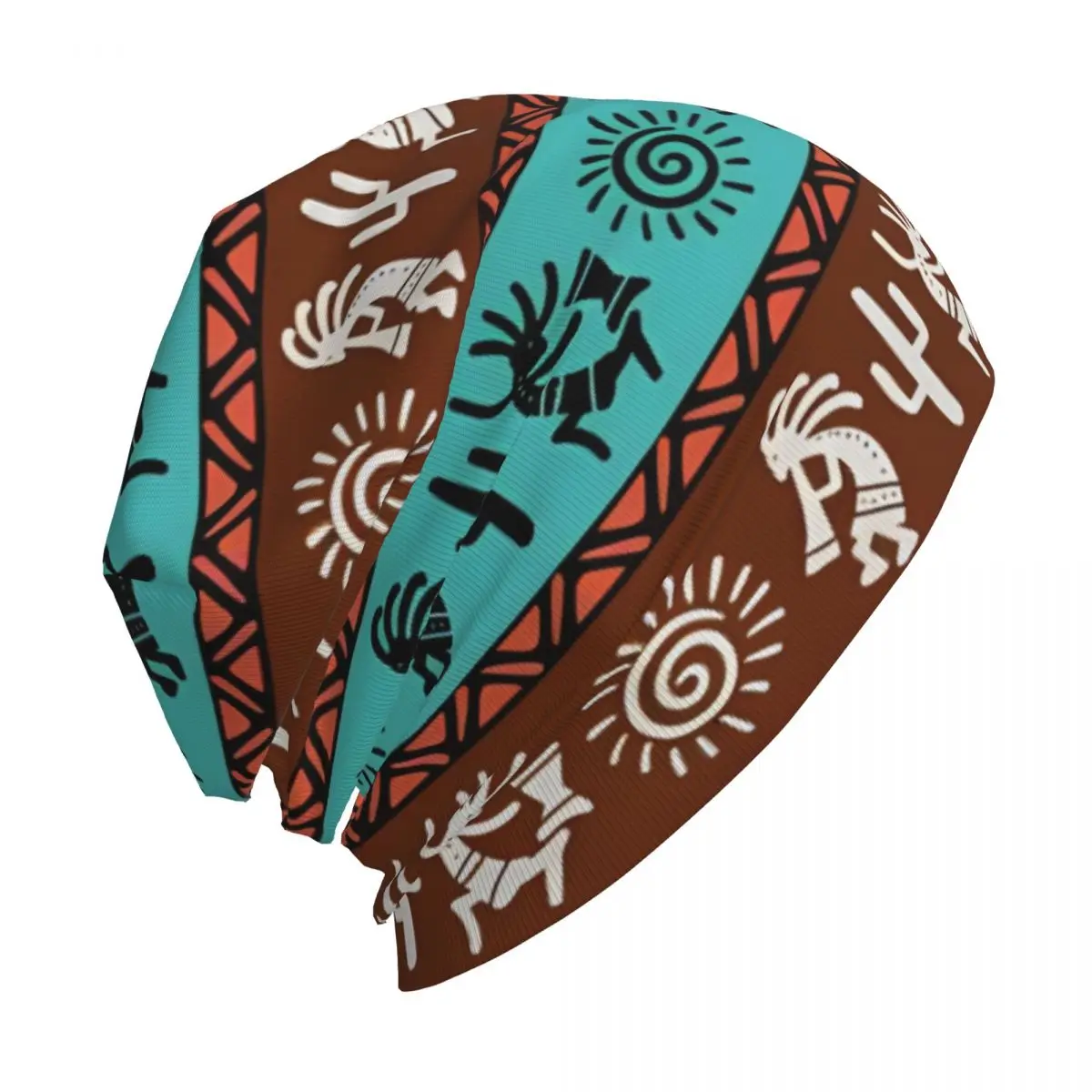 Kokopelli (3) Осенние женские тонкие шапочки двойные теплые шапки с капюшоном
