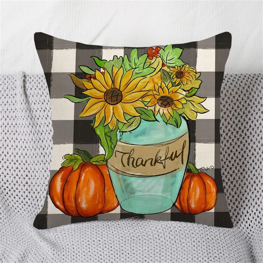 

Thanksgiving Cushion Cover Soft Pillow Case Thanksgiving Throw Pillow Case Festival Holiday Decoration