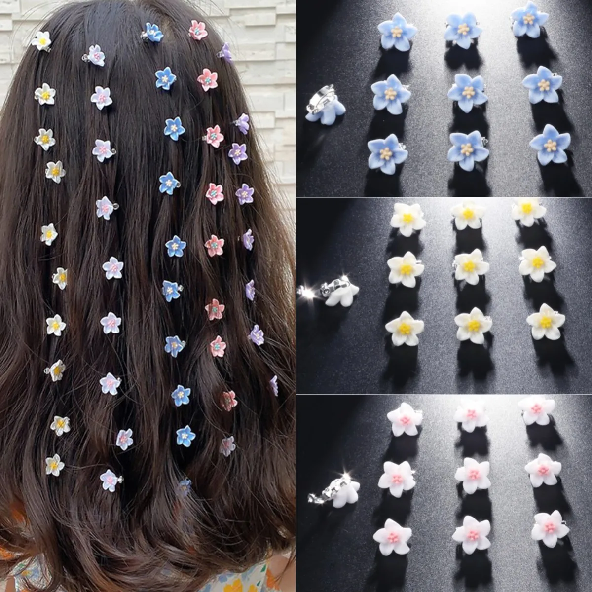 

Resin Flower Mini Crab Clip HairOrnament Fashion Girl Hairpin Headwear Women'S Hairclip Claw Headdress Tiara Jewelry Accessories