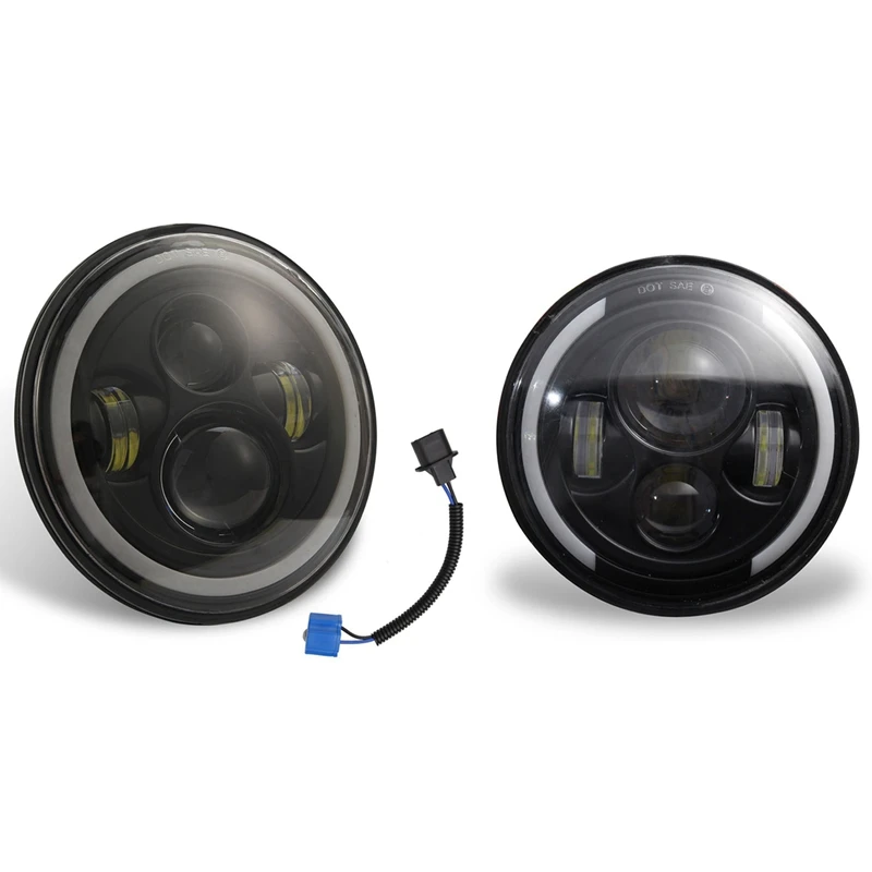 

2 комплекта 7-дюймовых светодиодных фар s DRL указатель поворота для Jeep Wrangler JK TJ CJ LJ, полумесяц и полный круг