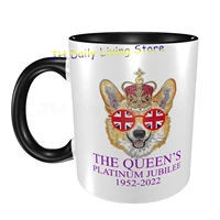 the queens platinum jubilee 1952 2022 ceramic mug funny corgi dog with crown elizabeth ii mug celebration 70 years queen