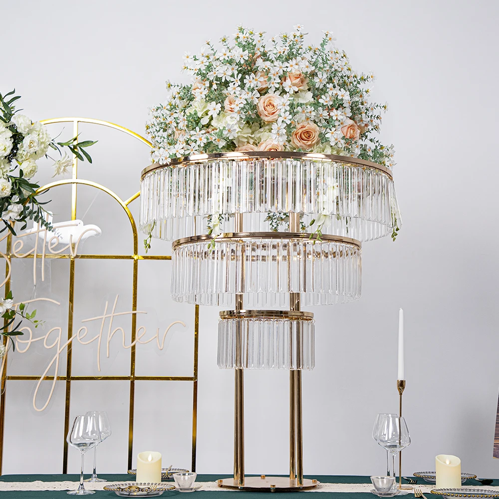 Центральные части свадебного стола искусственный белый цветок Роза шампанского