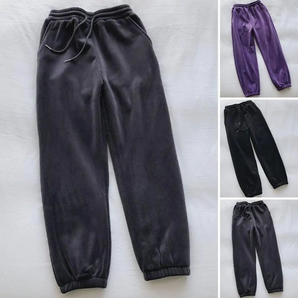 

Women Casual Sports Pants Autumn Winter Fashion Fleece Warm Sweatpants Baggy Thick Joggers Trousers Female Sporting Clothing