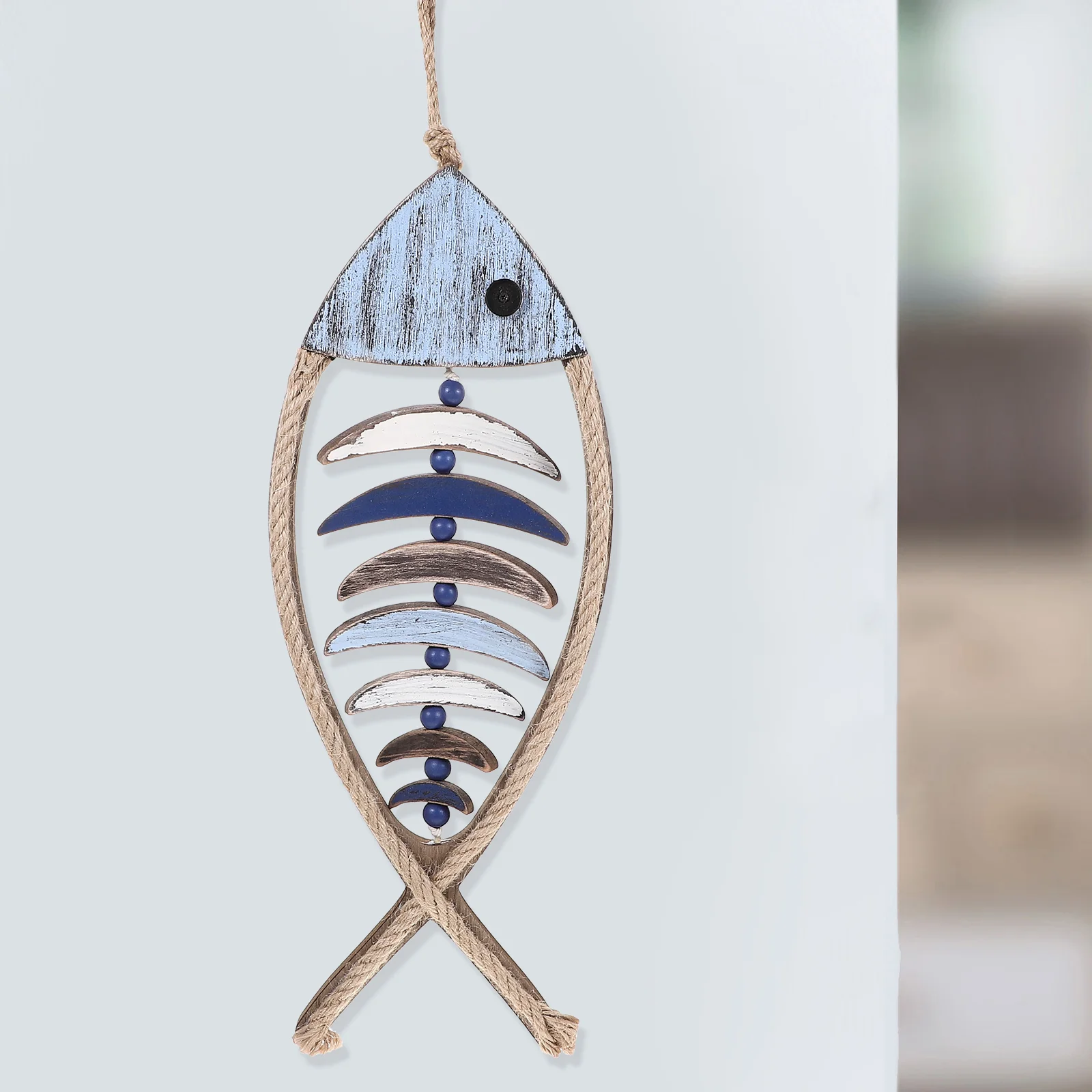 

Ornaments Wooden Wall Decor Decorative Craft Living Room Fish Shape Home Mediterranean Hanging Decoration