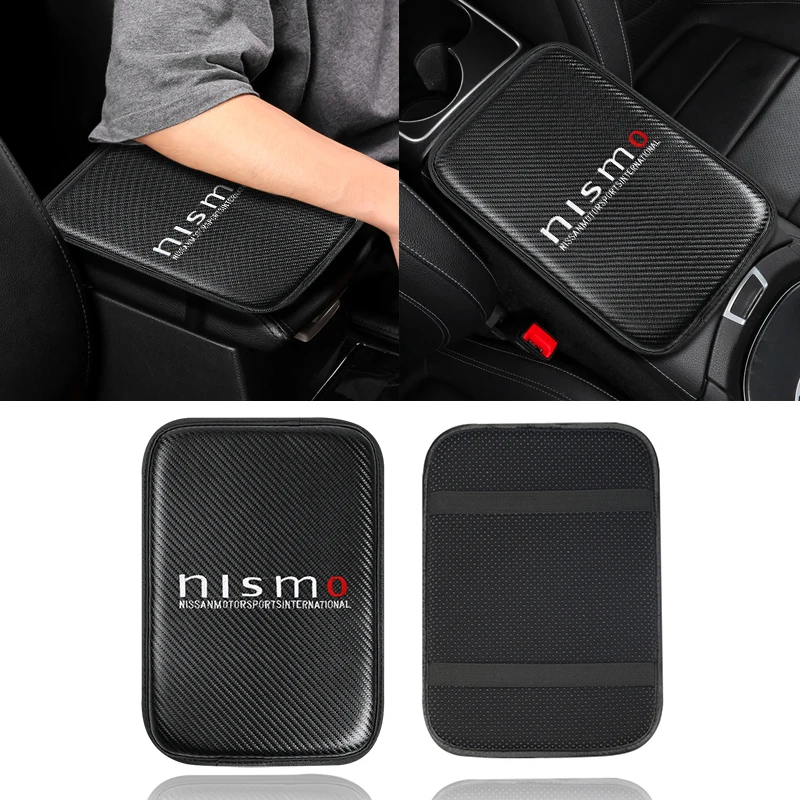 

Car Armrest Pad Logo Cover Auto Seat Armrest Storage Protection Cushion Accessories For Nismo Nissan R34 Gtr Emblem Watch Tiida
