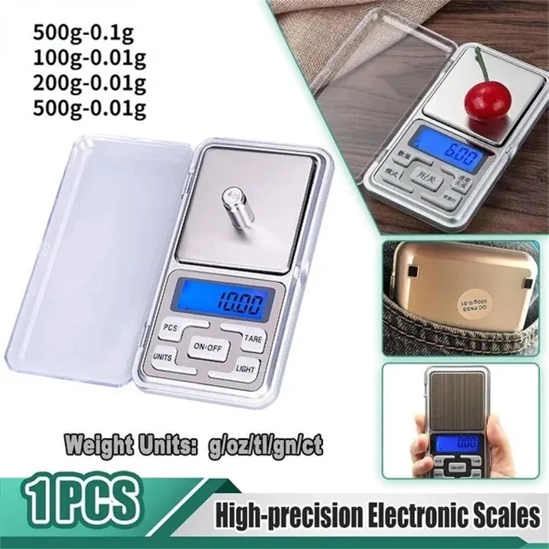 

Weighing 0.01g Digital Scale Pocket Scale Precision 100/200/500g Jewelry Kitchen For Scales Backlight Electronic Mini