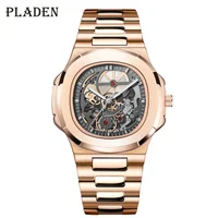 New Skeleton Mechanical Watch Men Luxury Brand Stainless Steel Tourbillon Automatic Watches High Quality 1