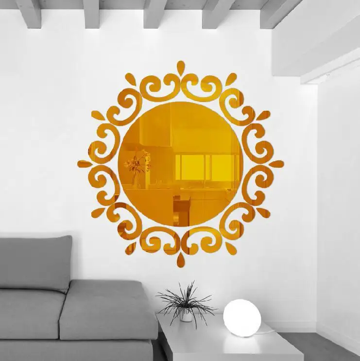 Removable Acrylic Mirror Wall Sticker Square Oval Self Adhesive Room Art Decal for Kids Bathroom Living Room Decoration
