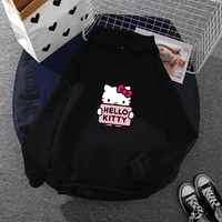 kawaii hellokittys sanrioed clothes cartoon cute anime plush soft hoodie student loose sweatshirt blouse jacket girls gift