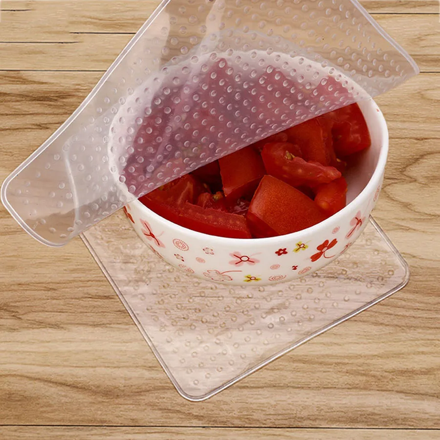 

Силиконовая крышка для тарелки, многоразовая Крышка для столовой посуды, герметичная эластичная крышка для сохранения свежести продуктов, ...