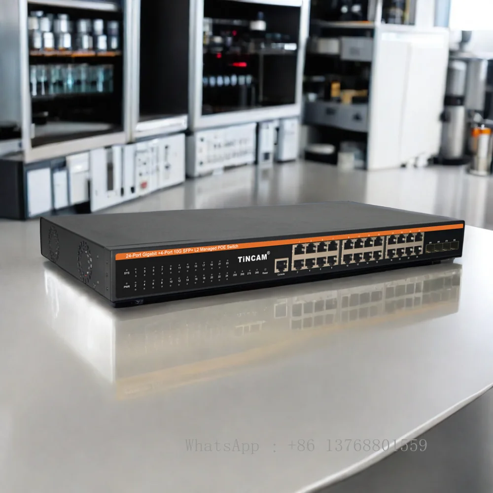 TiNCAM 24 канала * 1000 м PoE порт управления Ethernet-коммутатором с модулем 4*10G SFP Сетевая