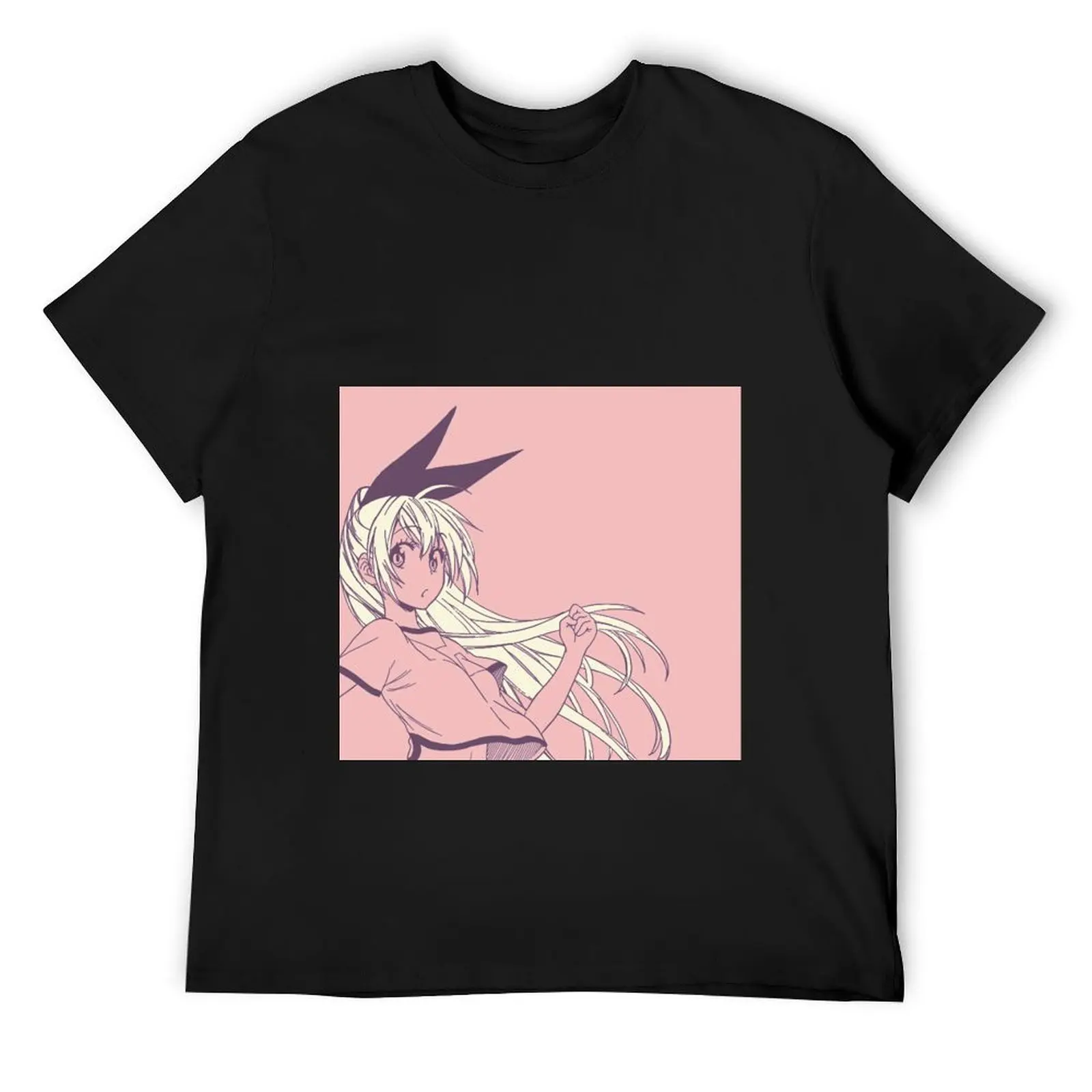 Chitoge Kirisaki-розовая футболка милые топы мешковатые рубашки большого размера с