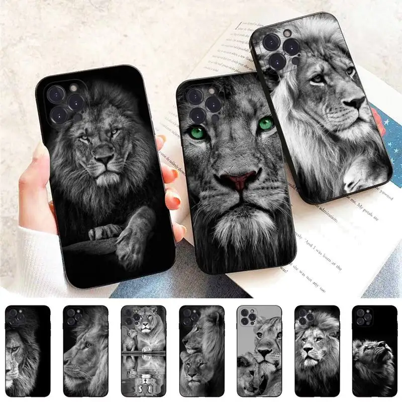 

YNDFCNB lions animal Phone Case For iPhone 6 7 8 Plus 11 12 13 14 Pro SE 2020 MAX Mini X XS XR Back Funda Cover