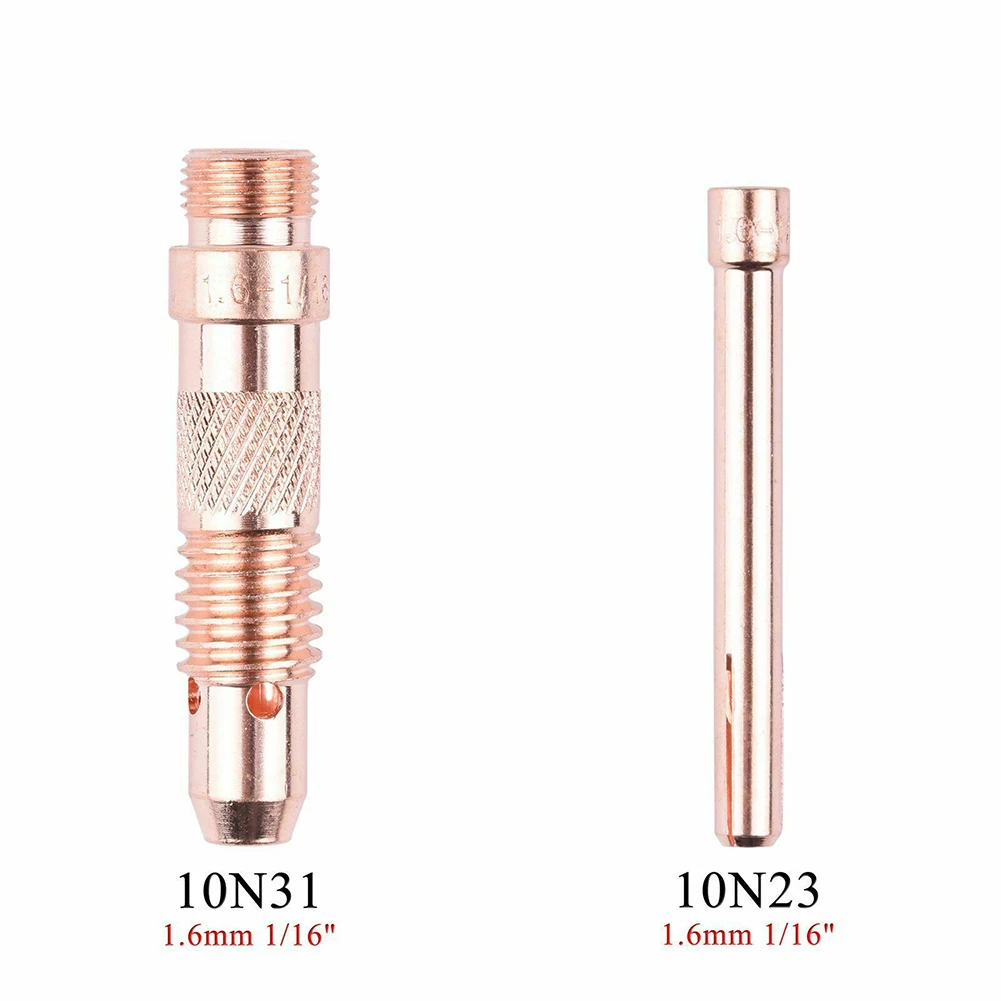 

Diversion Connector & Electrode Clip 1.0/1.6/2.4/3.2/4.0mm WP17 WP18 WP26 Copper TIG Collet Body Torch Welding Connector Set