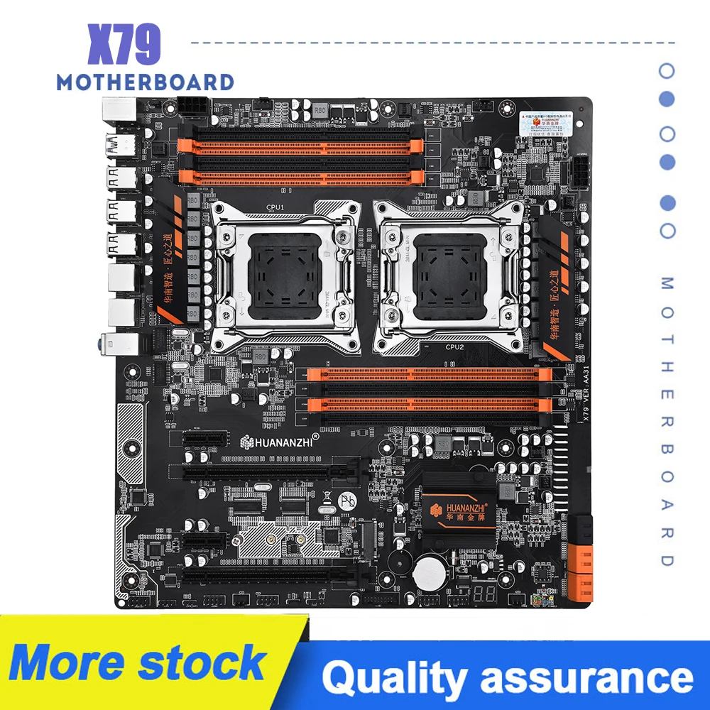 

X79 Dual Motherboard 8D Dual CPU LGA 2011 Xeon E5 DDR3 1333/1600/1866MHz 256GB M.2 NVME SATA3 USB3.0 E-ATX