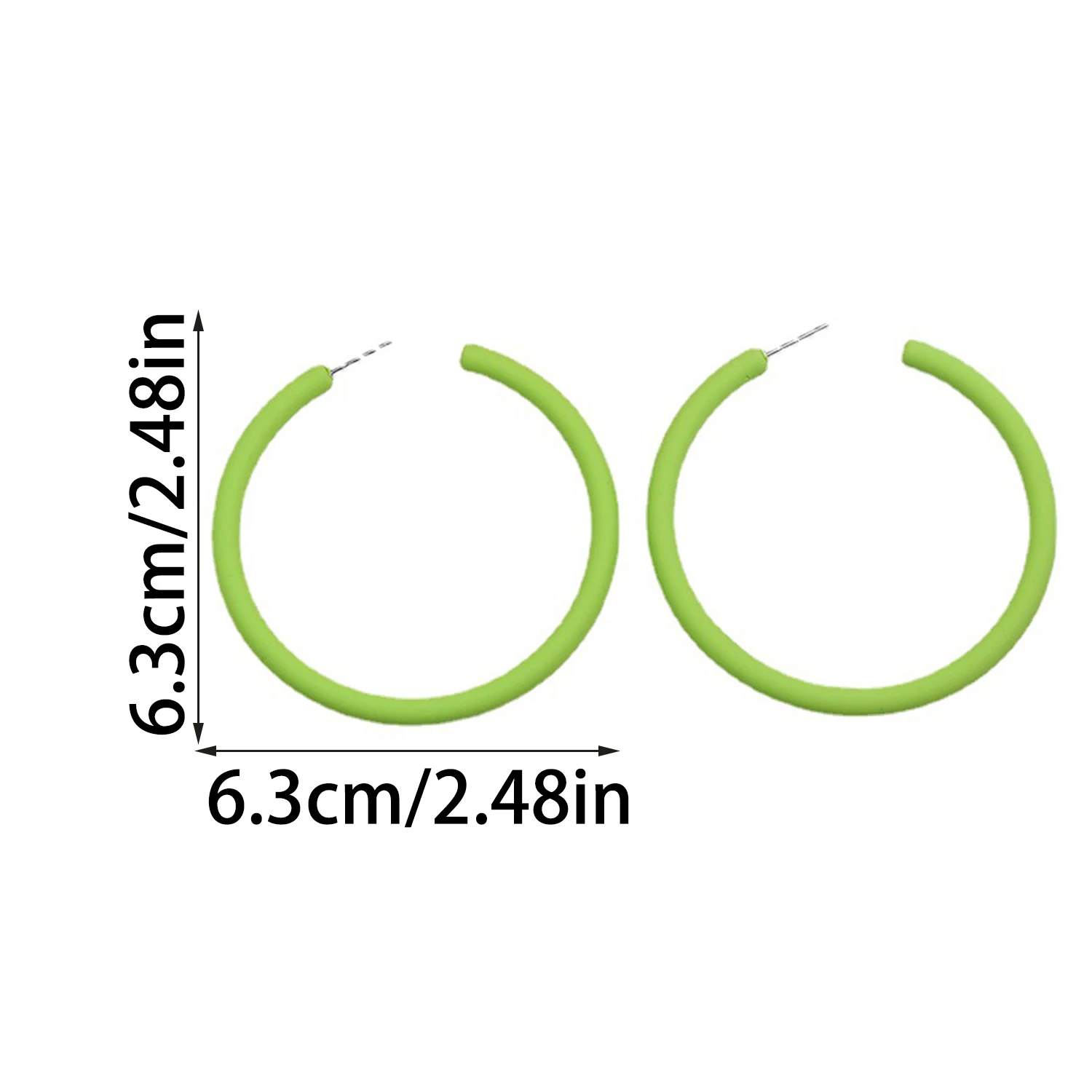 2024 модные большие круглые серьги-кольца ярких цветов 6 3 см для женщин и девушек