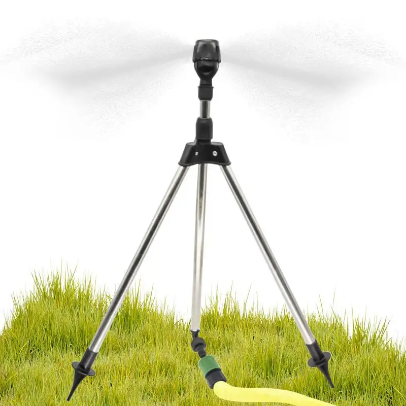 

Garden Water Sprinklers Automatic Rotating Irrigation Watering Sprinklers 360 Rotating Tripod Telescopic Support With Spike Base