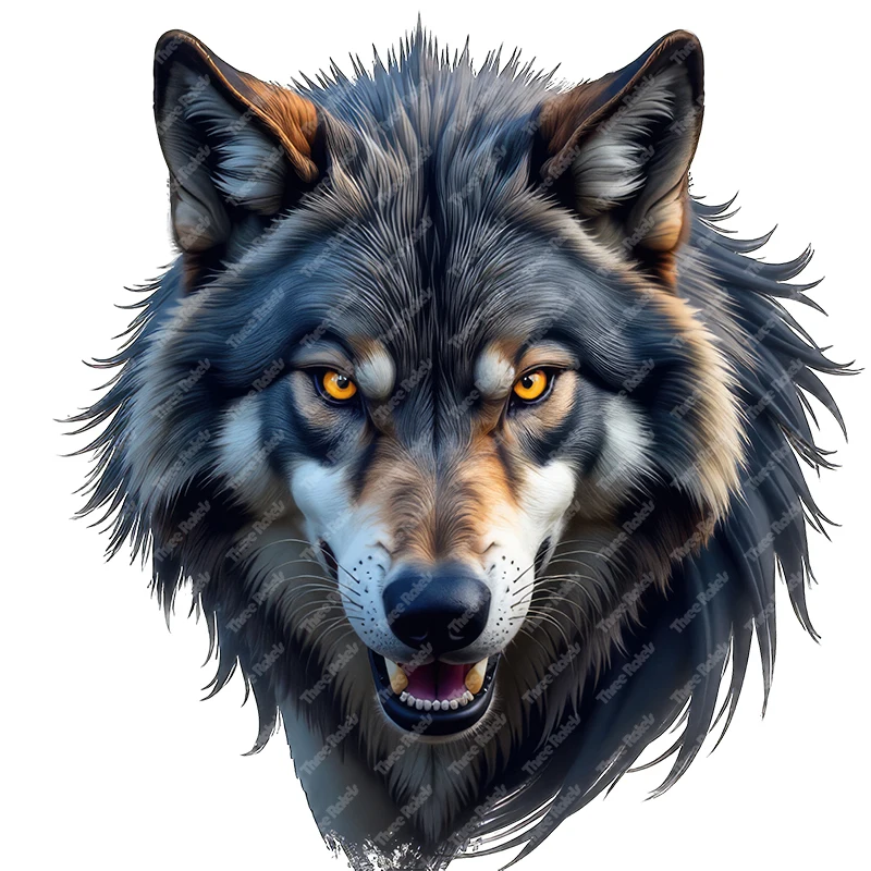 

Настольные наклейки Three Ratels CG172 Fierce Black Wolf Art