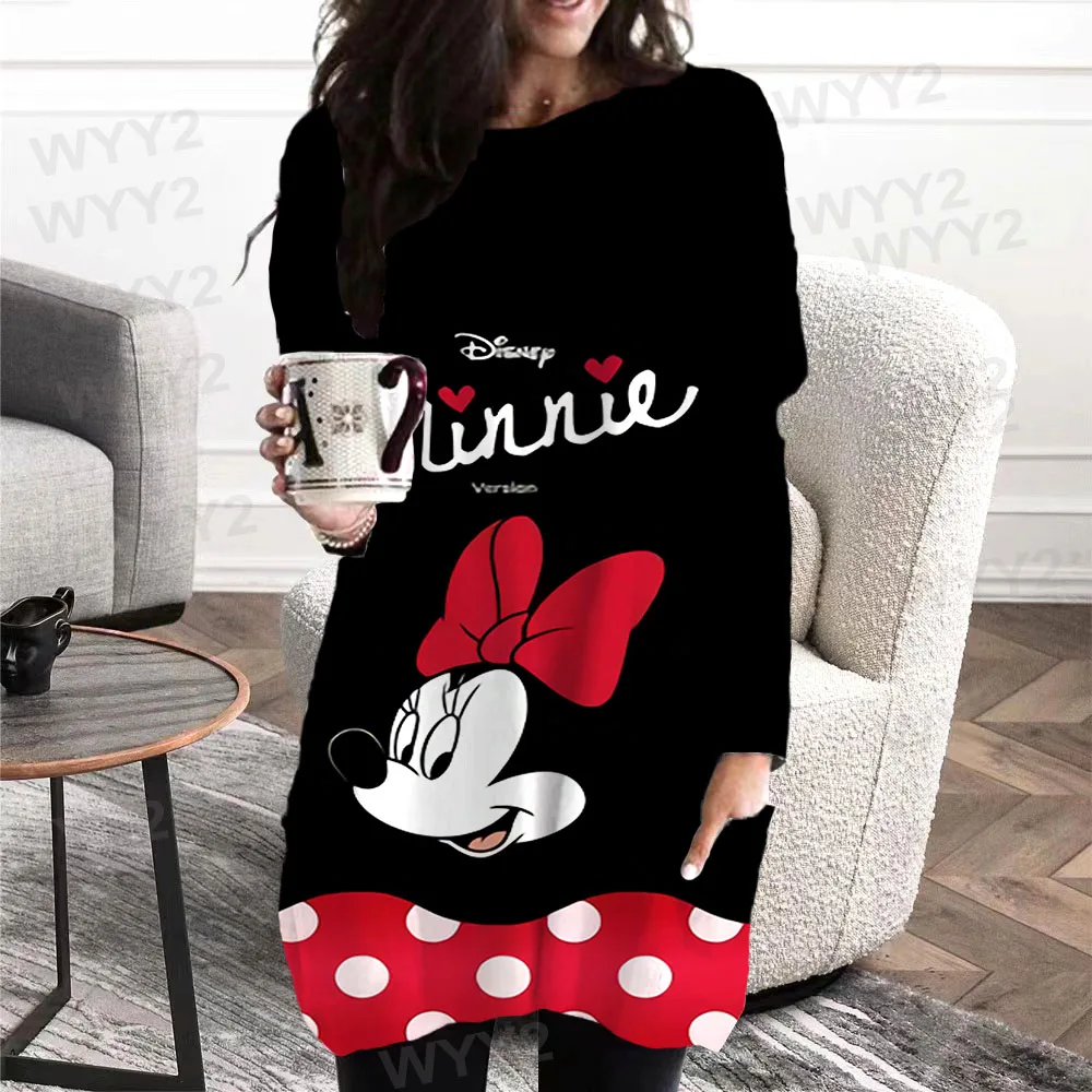 2022 Spring And Fall Women's Kawaii Print Painting T-shirt Round Neck Pullover 3d Three-dimensional Disney Print Tops