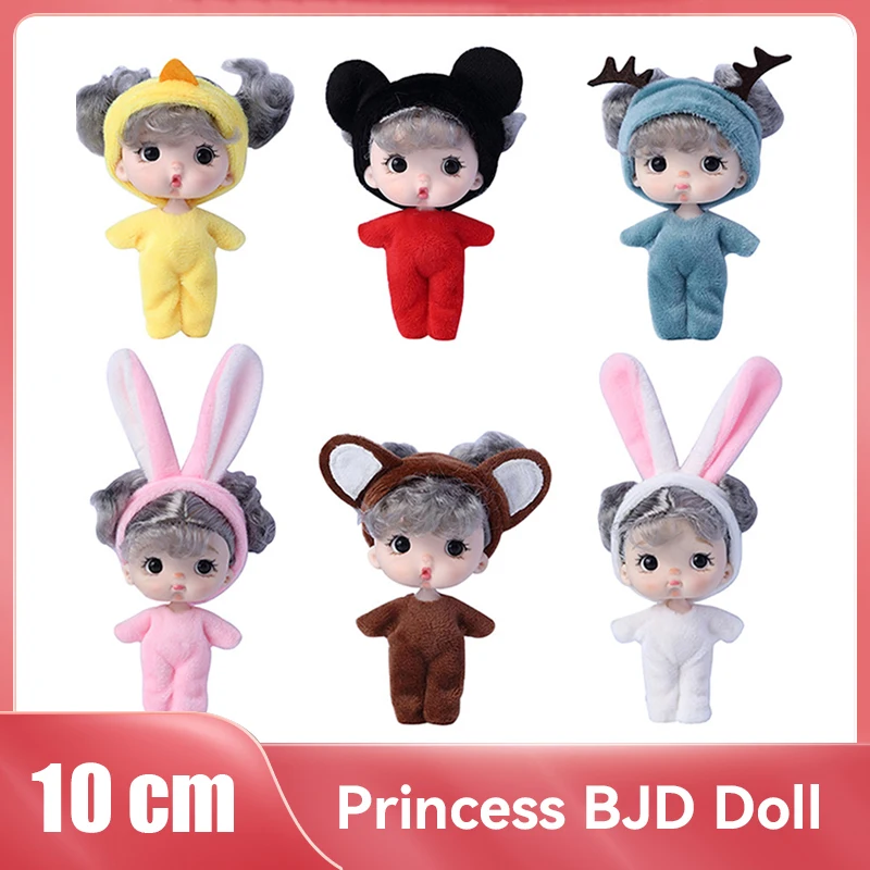 

New Kawaii Pocket Doll 10cm Ob11 Dolls With Clothes Outfit Dress Surprise 1/12 Baby Bjd Dolls Figure Action Toys For Girls Gifts