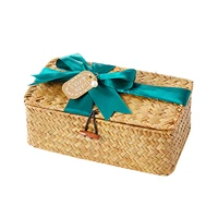 woven seagrass storage bins with lid seagrass basket for shelf organizer decorative stackable storage basket with lid for