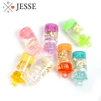 10pcs luminous colorful transparent glass bottle charms conch shell beads box pendant women jewelry necklace kekchain gift