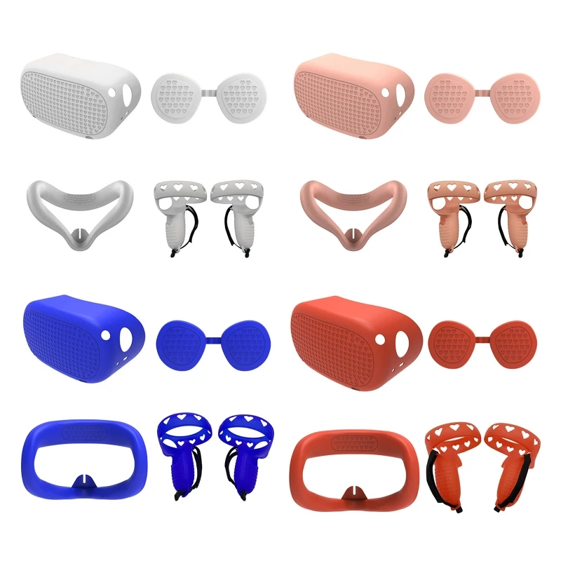 

Силиконовый защитный чехол виртуальной реальности, совместимый с Oculus Quest 2, чехол для сенсорного контроллера с ручкой и ремешком, аксессуар ...