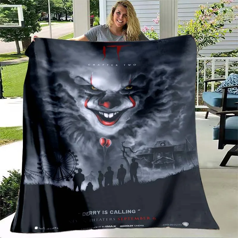 

IT Horror Halloween Clown Cool Blanket Lightweight Comfortable Soft Breathable Ultra Warm Blanket Bedding Travel Bedding