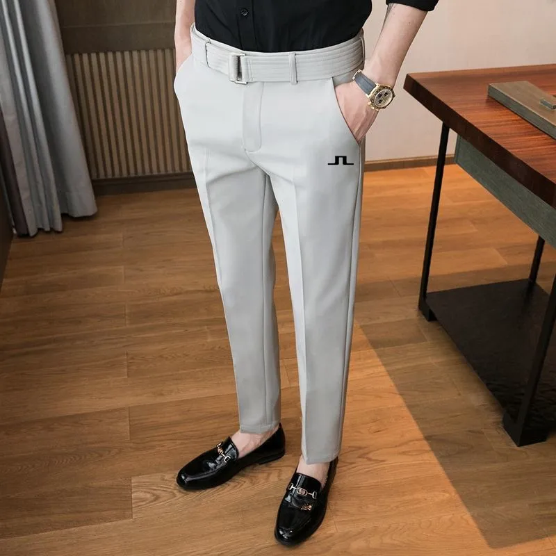 Men's quick drying golf pants, elastic waist sports pants, business casual golf clothing, spring/summer, 2023