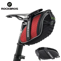 rockbros bicycle saddle bag waterproof reflective mtb road bike bag seat cycling tail rear pouch storage bag bicycle accessories