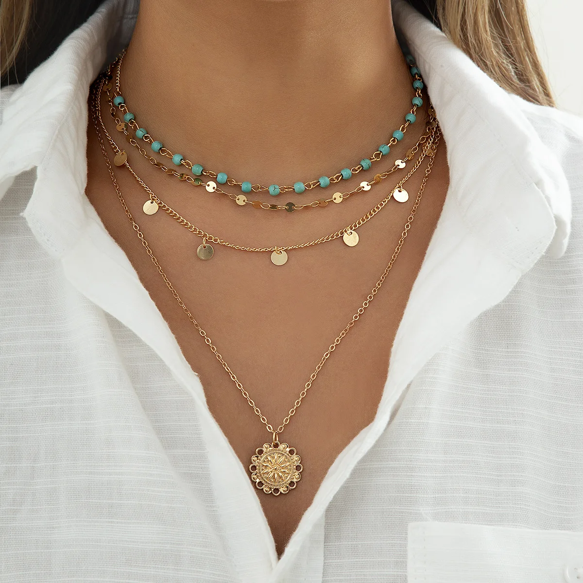 

Trendy Bohemian Colorful Beaded Necklace for Women Charms Tassel Clavicle Chain Chockers Handmade Jewelry Necklace