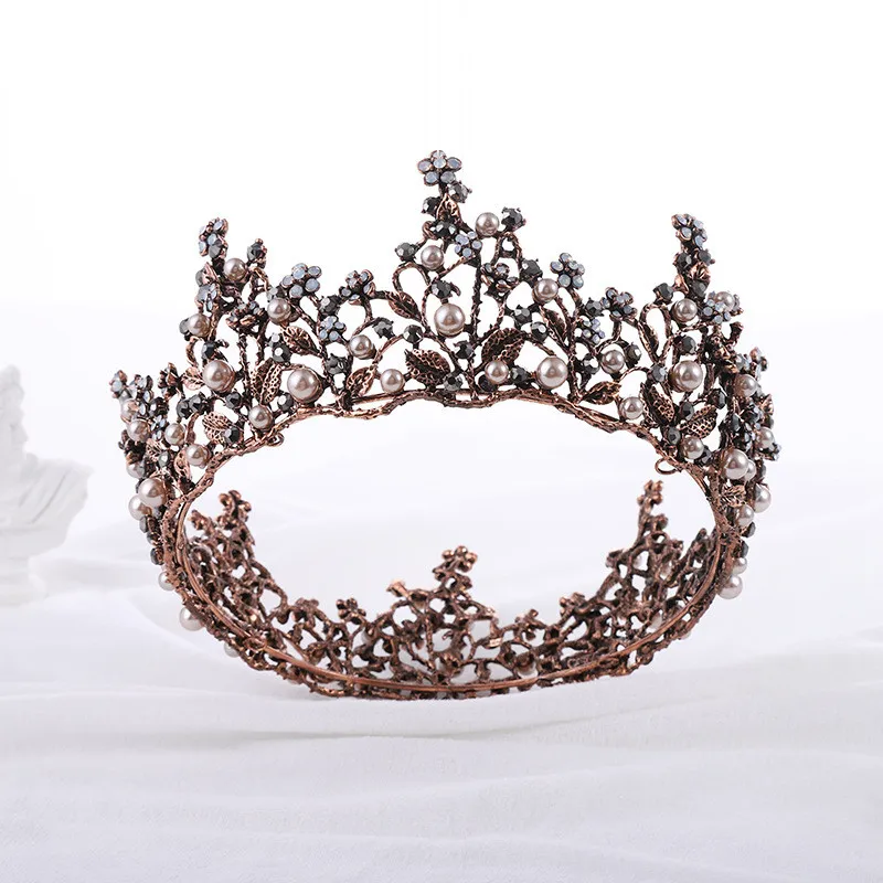 

Винтажные большие круглые короны тиара в стиле барокко, корона, веток, свадебные аксессуары для волос, королевская принцесса, диадема, свадебные украшения, новинка 2022