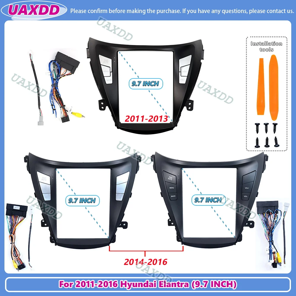 Вертикальный экран для Tesla style 2011-2016 Hyundai Elantra 9 7 дюйма автомобильный CD Android адаптер