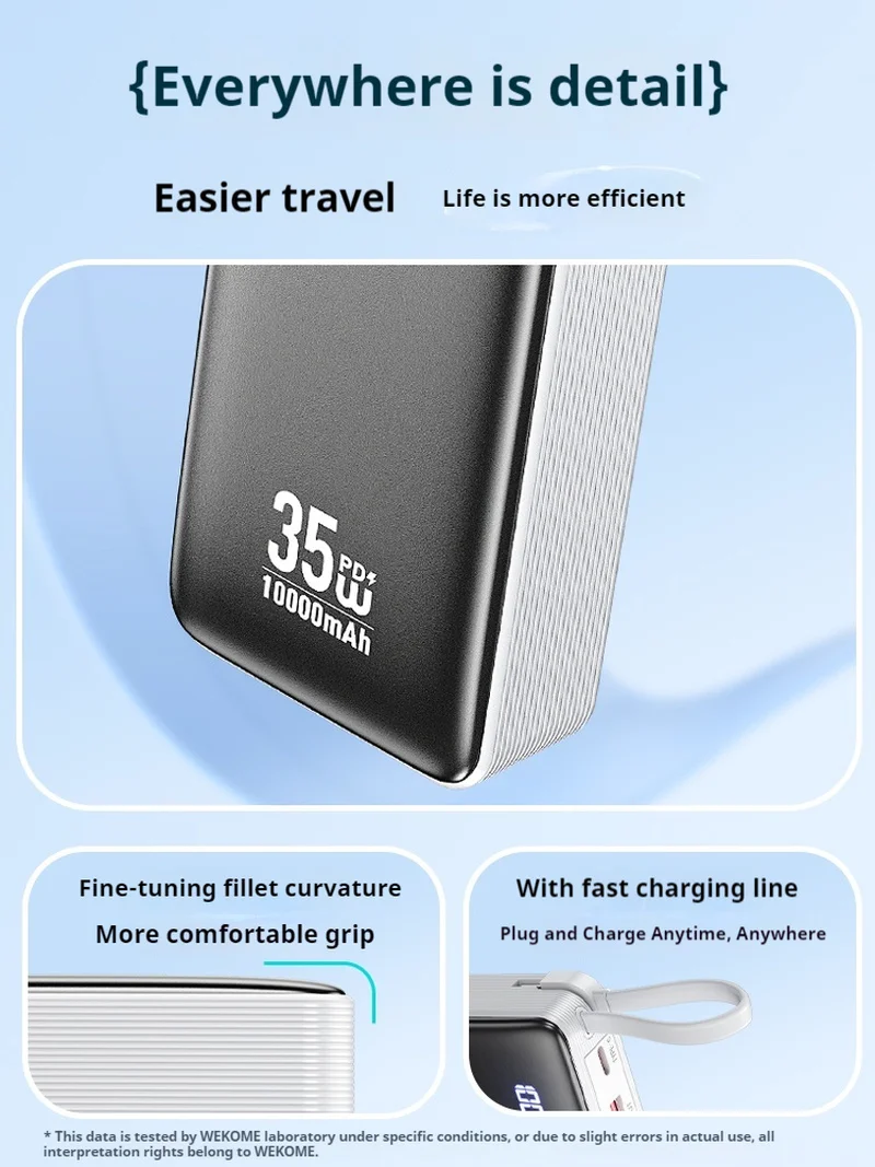 WEKOME WP-61 35 Вт Power Bank 10000 мАч Большая емкость Быстрая зарядка Портативный